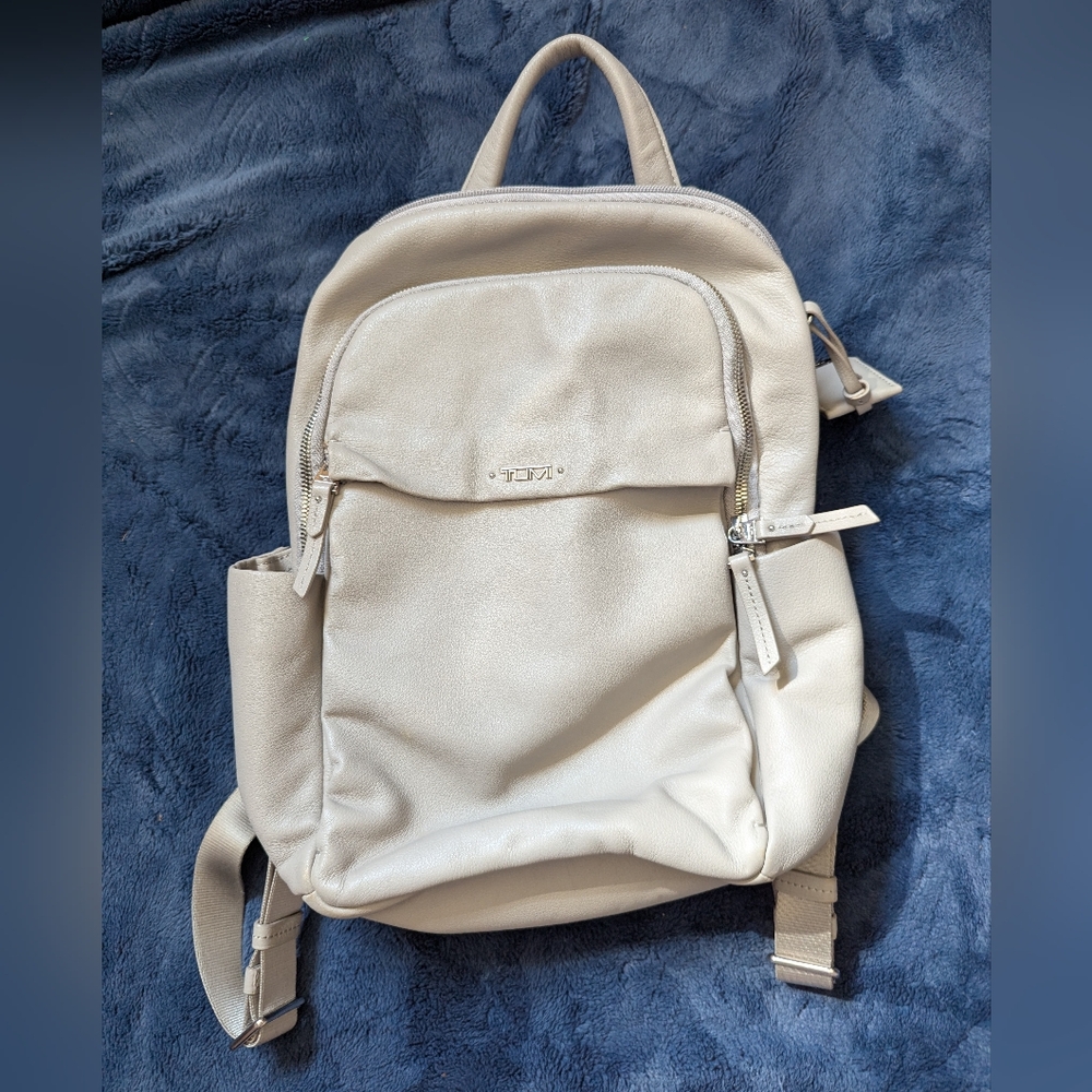 Tumi Cream Leather Backpack